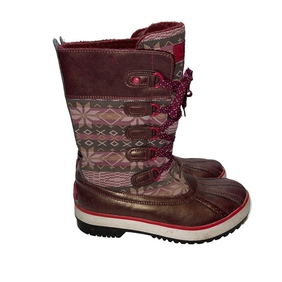 UGG Baroness Nordic Sugar Plum Burgundy Duck Boots Size 7 - Picture 7 of 8
